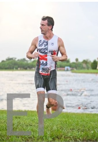 Exiting the lake at a Tradewinds triathlon