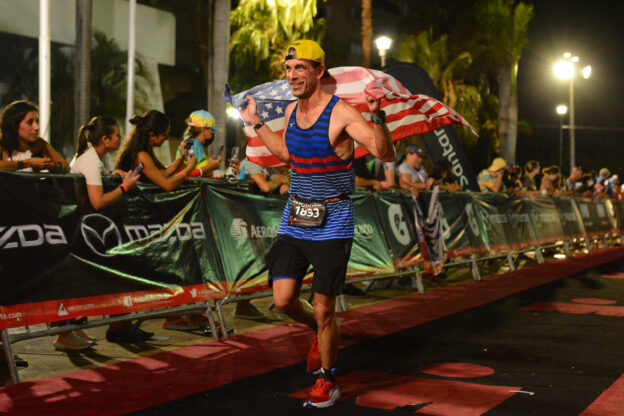 finish line photo with flag